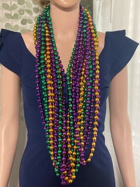 14 pcs Mardi Gras Bead Necklace Set